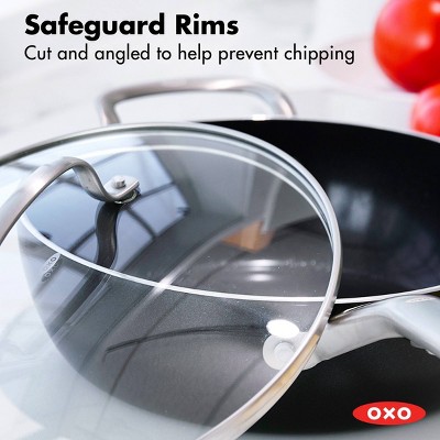 Black and Silver 3qt Aluminum Nonstick Chef's Pan with Lid