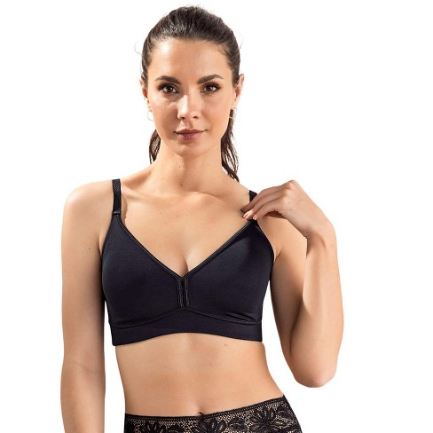 Leonisa Plunge Wireless Bras for Women - Seamless No Underwire Triangle Bra  Black : : Clothing, Shoes & Accessories