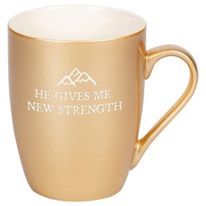 Elanze Designs He Gives Me New Strength Vegas Gold 10 ounce New Bone China Coffee Cup Mug - 1 of 4