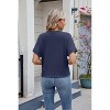Clearlove Womens Summer Tops Waffle Front Knit Button Down Shirts Short Sleeve Casual Shacket Jacket Dressy Blouses - 4 of 4