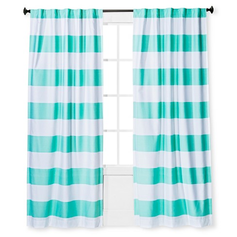 63 Twill Light Blocking Curtain Panel Aqua Pillowfort Target