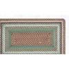 Earth Rugs Buttermilk/Cranberry Oblong Braided Tread 27"x45" – Rustic Handcrafted Jute Accent Rug in Warm Farmhouse Color Theme - 2 of 3