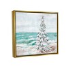 Stupell Industries Snowy Christmas Tree Beach ShoreFloater Canvas Wall Art - 3 of 4