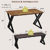 3-Piece Kitchen Table Set for 4 with Z-Shaped Legs, 2 Upholstered Benches, Space-Saving Design for Small Kitchens, Dining Rooms, and Apartments. - 2 of 4