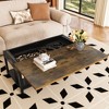Vynxaria Minimalist Rectangular Double-Layer Coffee Table, Wood Grain Pattern, Hidden Storage (Fingerprint/Password Lock + Alarm), Cold-Rolled Steel - 3 of 4
