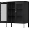 ORRD 3-Tier Metal Storage Cabinet with Mesh Doors, Multipurpose for Home Office/Living Room/Kitchen, Black-mesh, 40''H - 2 of 4