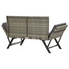 vidaXL Outdoor Sun Bed Grey rattan Poly Rattan 69.3 in - 4 of 4