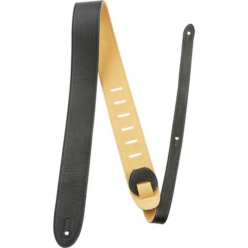 2.5” Reversible Black Leather / Natural Suede Guitar Strap