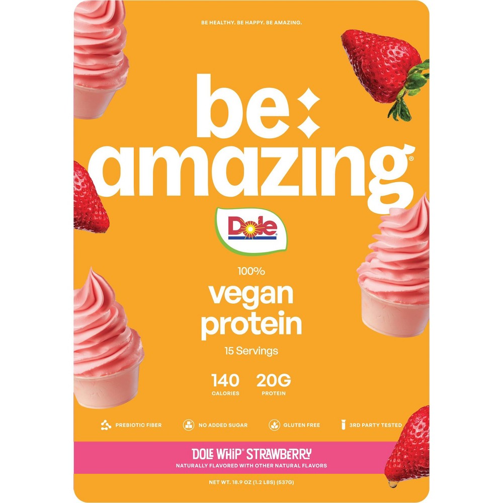 Be Amazing Dole Whip Vegan Protein Powder - Strawberry - 18.94oz