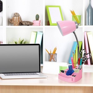Gooseneck Organizer Desk Lamp with iPad Tablet Stand Book Holder and USB Port - LimeLights - 1 of 4
