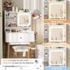 Small Makeup Vanity Desk with Mirror & 3 Led Lighted Modes, White Vanity Set - 4 of 4