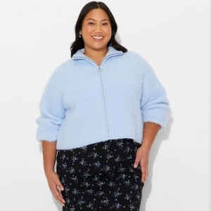 Women's Full Zip Mock Turtleneck Cardigan - Wild Fable™ - 1 of 3