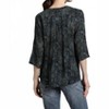 Women's Lace Print V-neck W/ Tassel Blouse - APNY - 3 of 4