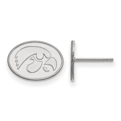Black Bow Jewelry 14k White Gold Iowa Hawkeyes NCAA Post Earrings