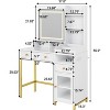 White Vanity Desk with Mirror and Lights & Charging Station, Large Vanity Table Makeup Dressing Table with Drawers,Storage Shelves - 2 of 4