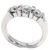 Pompeii3 1 Cttw 3-Stone Natural Diamond Engagement Ring Bar Set 10K White Gold Band - 2 of 4