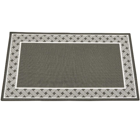 Collections Etc Two-tone Basket Weave Border Tufted Accent Rug 26