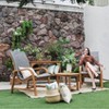 Cambridge Casual Dunham Teak Wood 3pc Outdoor Conversation Set with Lumbar Pillow: Weather-Resistant, Polyrope Crafted, No Cushion - 2 of 4