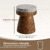 HDZNVF Modern Brown Concrete Mushroom Side Table with Imitation Wood Grain - 2 of 4