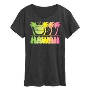 Women's - Instant Message - Hawaii Tropical Paradise Rainbow Short Sleeve Graphic T-Shirt - 1 of 4