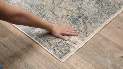 Hayden Beige and Blue Abstract Rectangular Area Rug 5'3" x 7'6"