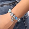 Disney Stitch Fashion 7" Charm Bracelet with Blue and Silver Tone Enamel Beads - 3 of 4