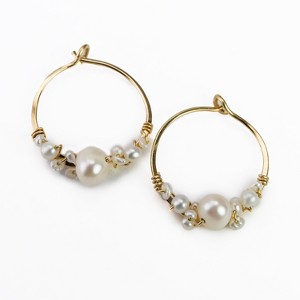 Bubbly Pearl Hoops - 1 of 4