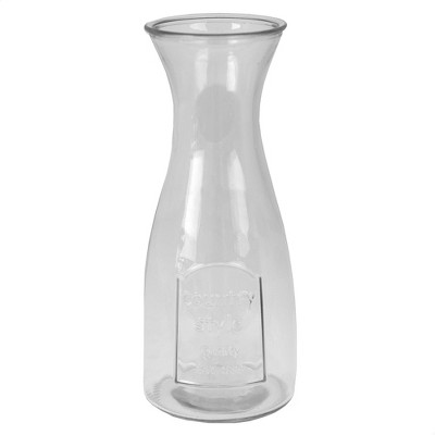 Home Basics Country Time 33.8 oz Glass  Beverage Carafe Decanter, Clear