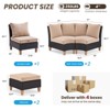 Maggift Patio Seating Sets, 7 Piece Outdoor Sectional Furniture Set with Cushions for Garden, Balcony, and Backyard, Beige, 23.8"*30"*30.7" - 2 of 4