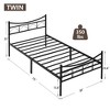 VECELO Twin/Full/Queen Size Bed Frame with Headboard, Platform Bed with Large Under Bed Storage, Heavy Duty Slats, Metal Black - 3 of 4