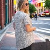 Amaryllis Women's Short-Sleeve Casual V-Neck Leopard Print Soft High Low Tee Bold Pattern - 3 of 4