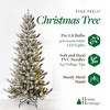 Home Heritage Natural Pine 7 Foot Flocked Pre-Lit Artificial Christmas Tree Holiday Decor with 400 Warm White LED Lights and Stand, Green - 2 of 4