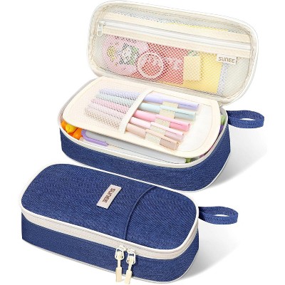 Paaaawaters Cute Pencil Case, Aesthetic Pen Pouch, Colored Large Pencil Bag with Zipper, Kawaii Stationery Storage and Organizer