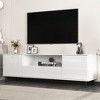 Chic Crate-Cloud White High Gloss Media Console – 63In TV Stand w/ Storage Shelves, Multi-Room Furniture - 2 of 4