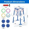 Summer Pool Basketball Hoop Toy Set With 4 Basketballs 4 Circles Pump Floating Swimming Pool Basketball Games Poolside Water Play Toy For 3-12Years - 3 of 4