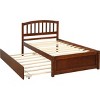 Streamdale Twin size Platform Bed Wood Bed Frame with Trundle, Walnut - 4 of 4