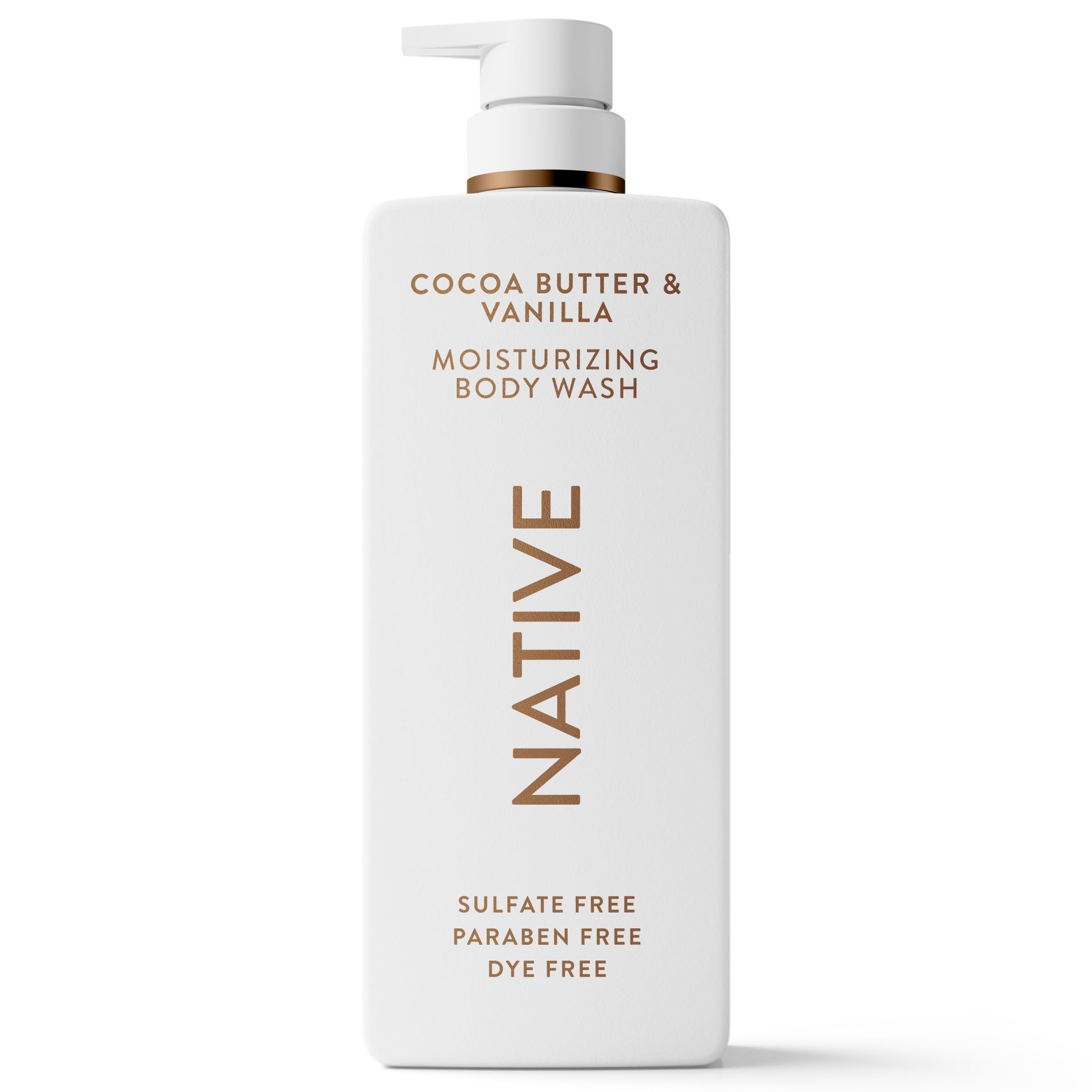 Native Moisturizing Body Wash - Cocoa Butter & Vanilla - 22 fl oz: Paraben-Free, Sulfate-Free, For Sensitive Skin, Plastic Pump