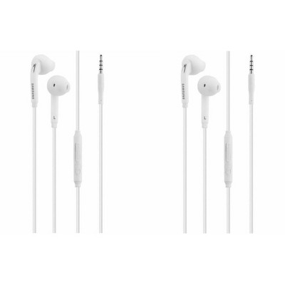Samsung OEM EO-EG920BW 3.5mm Premium Sound/Stereo Earbud Headphones with Remote and Mic, Comes With Extra Ear Gels - 2 Pack  Bulk Packaging /White