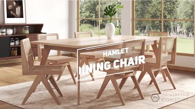 Hamlet Black and Natural Cane Wood Side Chair - Set of 4