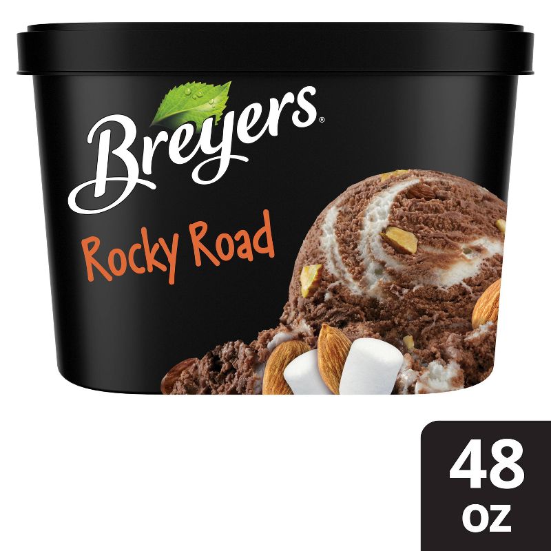 Breyers Rocky Road Frozen Dairy Dessert With Marshmallow Swirl &#38; Roasted Almonds - 48oz, 1 of 7