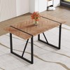 Okak 55IN Modern Rectangular Dining Table, Kitchen Table with Thick Tabletop and Metal Legs, Small Table for Living Room - 3 of 4