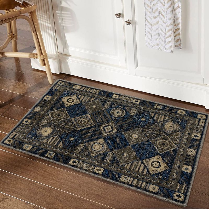 Area Rug Boho Distressed Floor Carpet Vintage Floral Rug, Polypropylene, 2 of 7