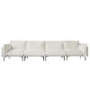 WJShome Sectional Couches For Living Room, Velvet 147" Modern 4 Seater Sofa, 8" High Metal Legs - 3 of 4