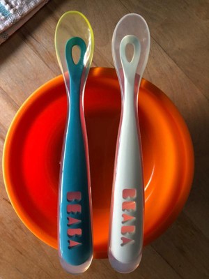 Set of 4 Easy-Grip 1st Stage Silicone Spoons Rain