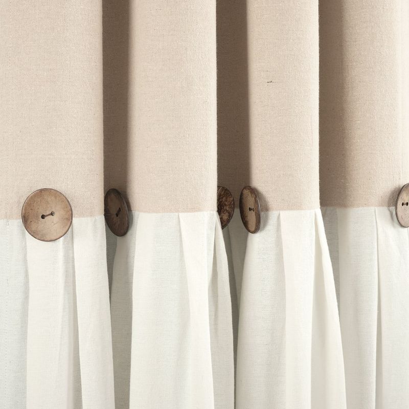 Linen Button 100% Lined Blackout Window Curtain Panel Linen Single 40X84, 4 of 7