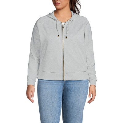 Lands' End Women's Serious Sweats Relaxed Long Sleeve Full Zip Hoodie Sweatshirt