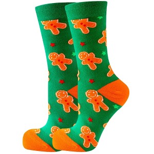 Gingerbread Man Patterned Socks (Women's Sizes, Adult Medium) from the Sock Panda - Great for Christmas Time - 1 of 3