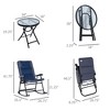 Aghana Digitals 3-Piece Outdoor Folding Rocking Furniture Set with Padded Seats, Tempered Glass - 3 of 4