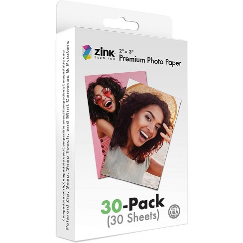 verraad Kunstmatig hebben zich vergist Zink 2"x3" Premium Photo Paper (30 Pack) Compatible With Polaroid Snap, Snap  Touch, Zip And Mint Cameras And Printers : Target