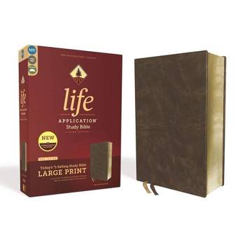 Niv, Life Application Study Bible, Third Edition, Large Print, Bonded Leather, Brown, Red Letter Edition - by  Zondervan (Leather Bound)